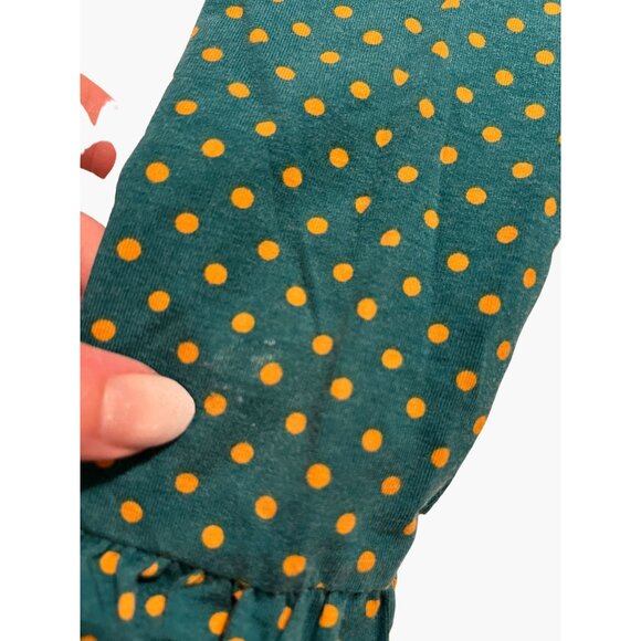 Matilda Jane Girls Community Garden Legging Size 12-18 months Green Polka Dot Ru - Picture 4 of 5